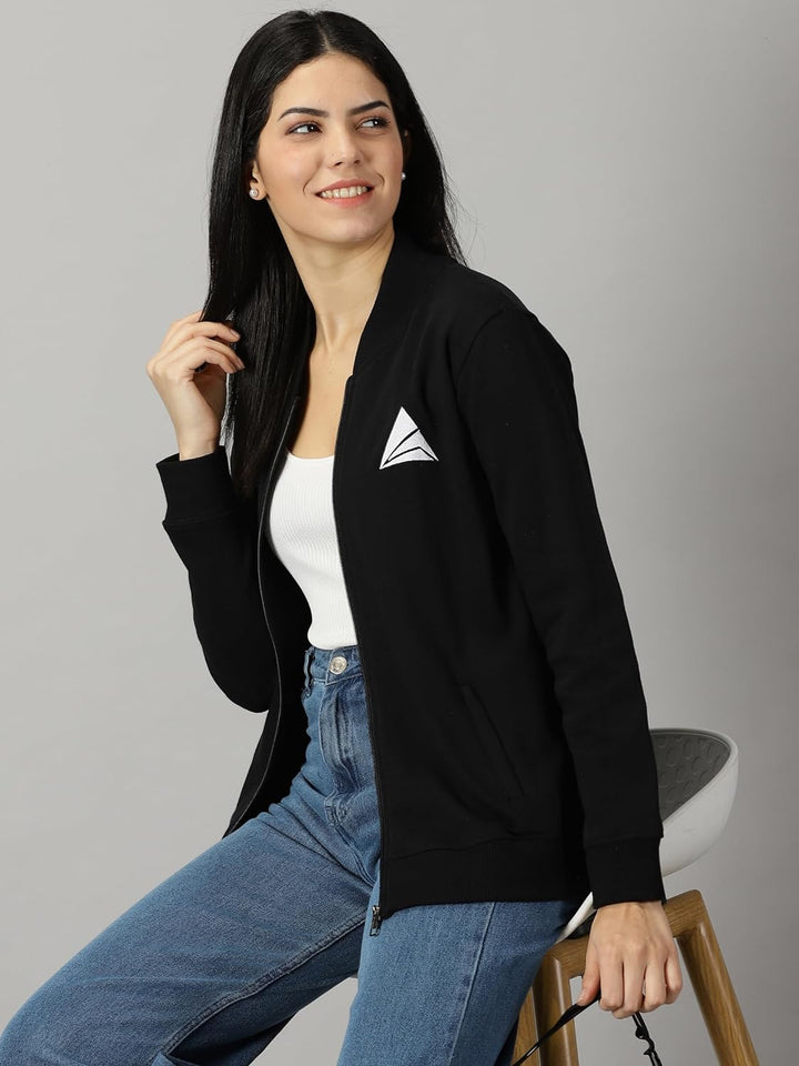 Women Cotton Long Sleeve Zipper Jacket