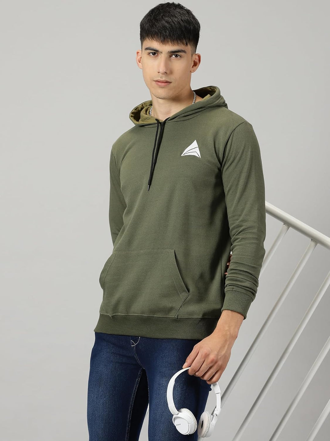 Men's Logo Hoodies Casual Long Sleeve Sweatshirt with Pocket Gym Hooded