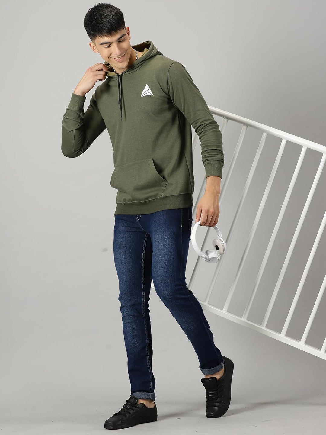 Men's Logo Hoodies Casual Long Sleeve Sweatshirt with Pocket Gym Hooded