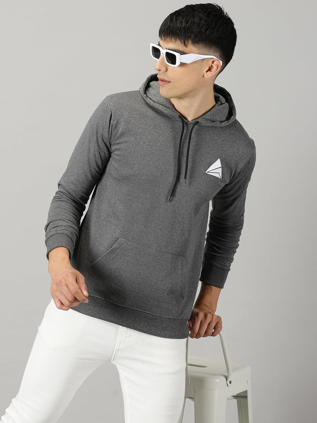 Men's Logo Hoodies Casual Long Sleeve Sweatshirt with Pocket Gym Hooded