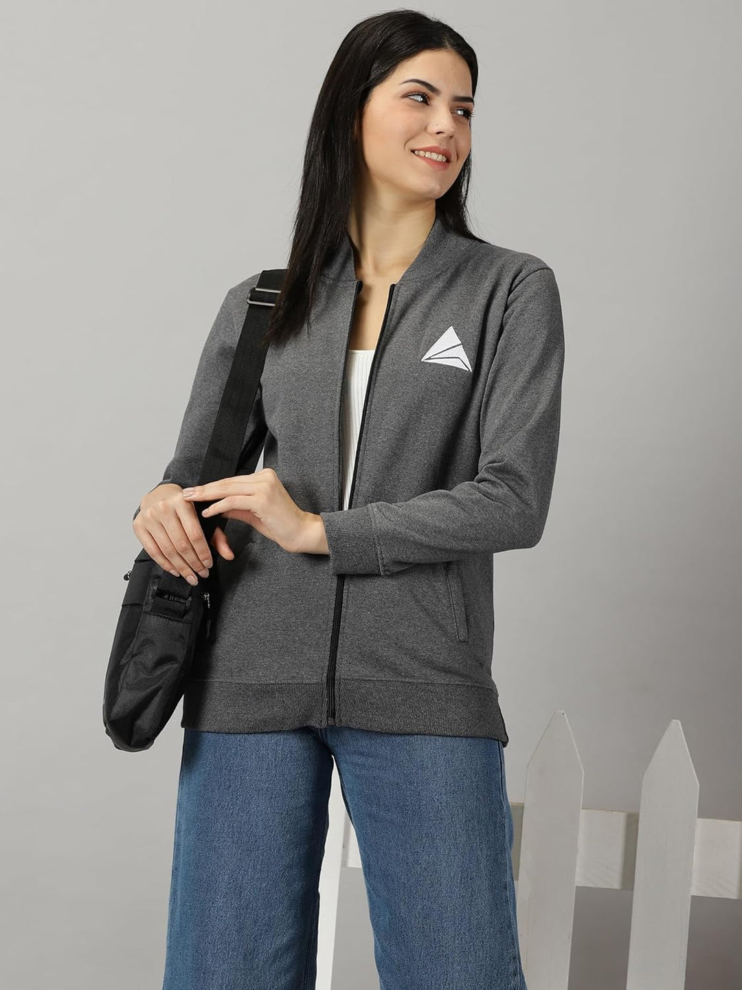 Women Cotton Long Sleeve Zipper Jacket